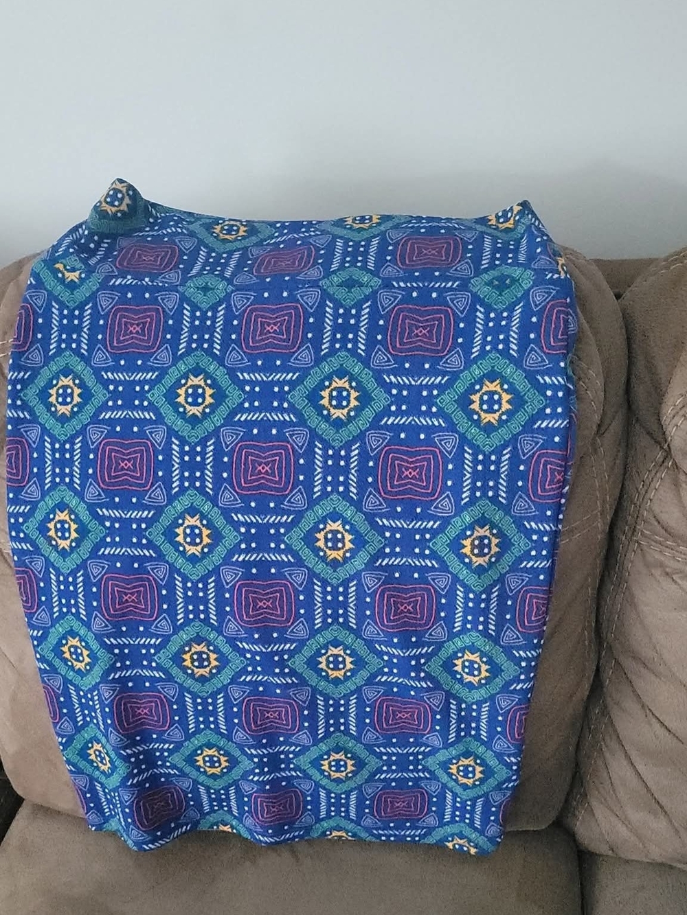 Women's Blue Geometric Print Skirt